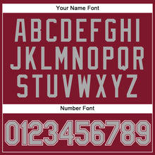 Load image into Gallery viewer, Custom Crimson Cream Pinstripe Gray-White Authentic Baseball Jersey
