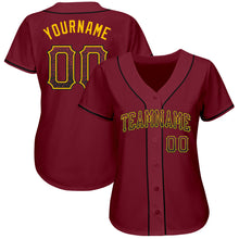 Load image into Gallery viewer, Custom Crimson Black-Gold Authentic Drift Fashion Baseball Jersey
