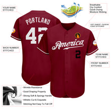 Load image into Gallery viewer, Custom Crimson White-Black Authentic Baseball Jersey
