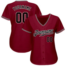 Load image into Gallery viewer, Custom Crimson Black-White Authentic Baseball Jersey
