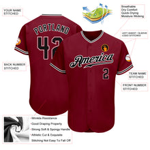 Load image into Gallery viewer, Custom Crimson Black-White Authentic Baseball Jersey
