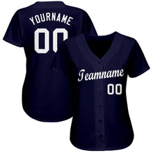 Load image into Gallery viewer, Custom Navy White Baseball Jersey
