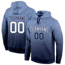 Load image into Gallery viewer, Custom Stitched Powder Blue White-Navy Fade Fashion Sports Pullover Sweatshirt Hoodie
