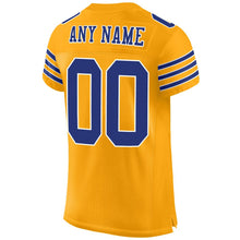 Load image into Gallery viewer, Custom Gold Royal-White Mesh Authentic Football Jersey
