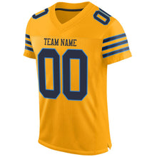 Load image into Gallery viewer, Custom Gold Navy-Powder Blue Mesh Authentic Football Jersey
