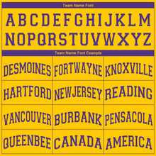 Load image into Gallery viewer, Custom Gold Purple V-Neck Basketball Jersey - Fcustom
