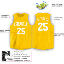 Load image into Gallery viewer, Custom Gold White Round Neck Basketball Jersey - Fcustom
