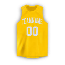 Load image into Gallery viewer, Custom Gold White Round Neck Basketball Jersey - Fcustom
