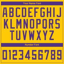 Load image into Gallery viewer, Custom Gold Purple Round Neck Basketball Jersey - Fcustom
