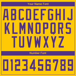 Custom Gold Purple Round Neck Basketball Jersey - Fcustom