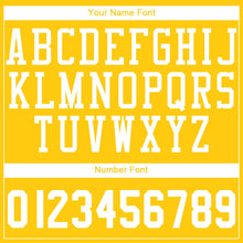 Load image into Gallery viewer, Custom Gold White Round Neck Suit Basketball Jersey - Fcustom
