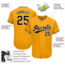 Load image into Gallery viewer, Custom Gold Black-White Authentic Baseball Jersey
