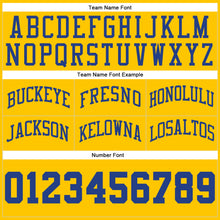 Load image into Gallery viewer, Custom Gold Royal-White Authentic Throwback Basketball Shorts
