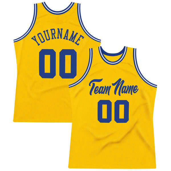 Custom Gold Royal White Authentic Throwback Basketball Jersey Sale Fcustom