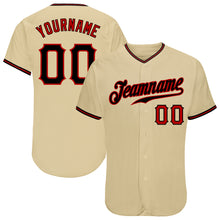 Load image into Gallery viewer, Custom Sand Black-Red Authentic Baseball Jersey
