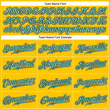 Load image into Gallery viewer, Custom Yellow Black Pinstripe Kelly Green-White Authentic Baseball Jersey
