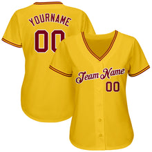 Load image into Gallery viewer, Custom Gold Navy-Light Blue Authentic Baseball Jersey
