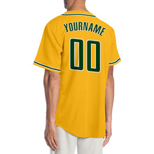 Load image into Gallery viewer, Custom Gold Green-White Authentic Baseball Jersey

