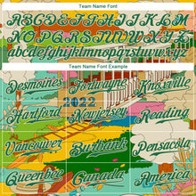 Load image into Gallery viewer, Custom Gold Kelly Green-Cream 3D Pattern Design Train Authentic Baseball Jersey
