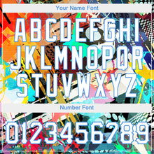 Load image into Gallery viewer, Custom Graffiti Colored Abstract Pattern White-Light Blue 3D Authentic Baseball Jersey
