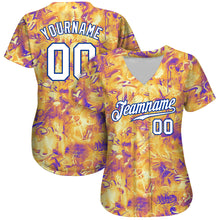 Load image into Gallery viewer, Custom Scratch Graffiti Pattern White-Royal 3D Authentic Baseball Jersey
