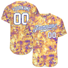 Load image into Gallery viewer, Custom Scratch Graffiti Pattern White-Royal 3D Authentic Baseball Jersey
