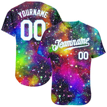 Load image into Gallery viewer, Custom Galactic White-Light Blue 3D Authentic Baseball Jersey
