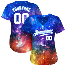 Load image into Gallery viewer, Custom Galactic White-Light Blue 3D Authentic Baseball Jersey
