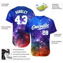 Load image into Gallery viewer, Custom Galactic White-Light Blue 3D Authentic Baseball Jersey
