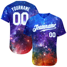 Load image into Gallery viewer, Custom Galactic White-Light Blue 3D Authentic Baseball Jersey
