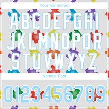 Load image into Gallery viewer, Custom Autism Awareness Puzzle Pieces-White Light Blue 3D Authentic Baseball Jersey
