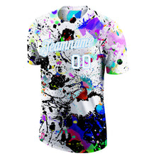Load image into Gallery viewer, Custom Splashes Graffiti Pattern White-Light Blue 3D Performance T-Shirt
