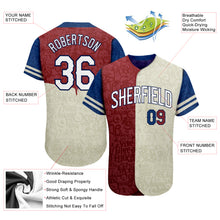 Load image into Gallery viewer, Custom Graffiti Pattern White-Royal 3D Tommy Authentic Baseball Jersey
