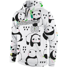 Load image into Gallery viewer, Custom Stitched Graffiti Pattern White-Black 3D Panda Sports Pullover Sweatshirt Hoodie
