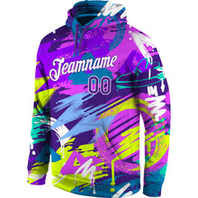 Load image into Gallery viewer, Custom Stitched Graffiti Pattern Purple-White 3D Sports Pullover Sweatshirt Hoodie
