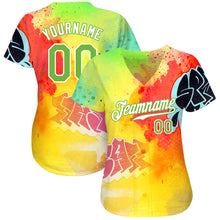 Load image into Gallery viewer, Custom Graffiti Pattern Neon Green-White 3D Authentic Baseball Jersey
