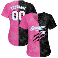 Load image into Gallery viewer, Custom Graffiti Pattern White-Light Blue 3D Authentic Baseball Jersey
