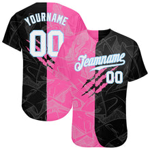 Load image into Gallery viewer, Custom Graffiti Pattern White-Light Blue 3D Authentic Baseball Jersey
