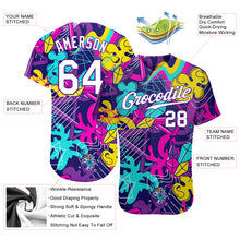 Load image into Gallery viewer, Custom Graffiti Pattern White-Purple 3D Authentic Baseball Jersey
