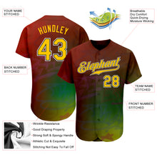 Load image into Gallery viewer, Custom Graffiti Pattern Gold-Black 3D Authentic Baseball Jersey
