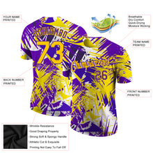 Load image into Gallery viewer, Custom Graffiti Pattern Gold-Purple 3D Performance T-Shirt
