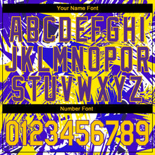 Load image into Gallery viewer, Custom Graffiti Pattern Gold-Purple 3D Performance T-Shirt
