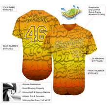 Load image into Gallery viewer, Custom Graffiti Pattern Gold-Black 3D Authentic Baseball Jersey
