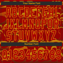 Load image into Gallery viewer, Custom Graffiti Pattern Red-Gold 3D Authentic Baseball Jersey
