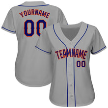 Load image into Gallery viewer, Custom Gray Royal-Orange Authentic Baseball Jersey
