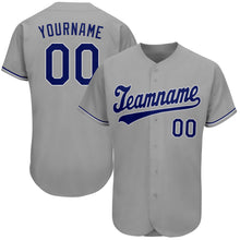 Load image into Gallery viewer, Custom Gray Royal-White Authentic Baseball Jersey
