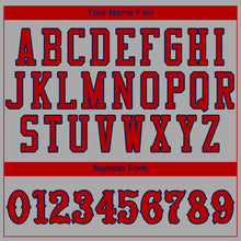 Load image into Gallery viewer, Custom Gray Red-Navy Authentic Baseball Jersey
