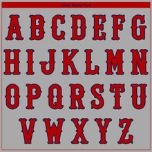 Load image into Gallery viewer, Custom Gray Red-Navy Authentic Baseball Jersey
