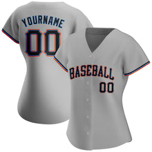 Load image into Gallery viewer, Custom Gray Black-Powder Blue Authentic Baseball Jersey
