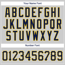Load image into Gallery viewer, Custom Gray Navy-Gold Authentic Baseball Jersey
